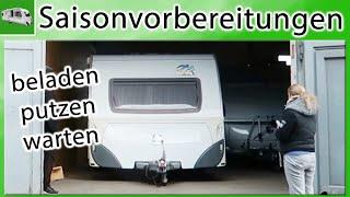 Wohnwagen für Saison vorbereiten | Batterie anschließen | Putzen | warten | beladen