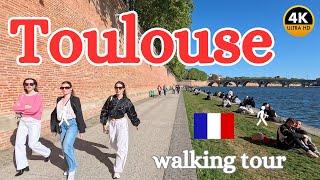 Toulouse, France  4K Walking Tour - April 2024