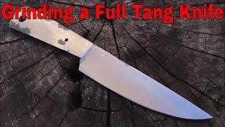 Grinding a Full Tang Knife (Forging a Full Tang Knife by Hand Part 2)