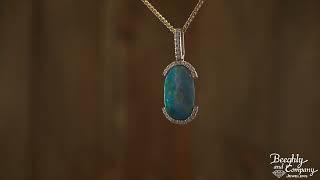 Parle Yellow Gold Drop Austrian Opal Doublet Pendant