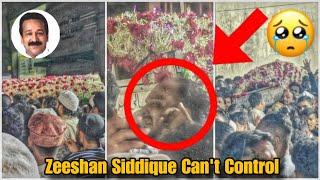 Baba Siddique (Janaza) Last Journey FIRST VISUALS LIVE Son Zeeshan Siddique Can't Control Himself