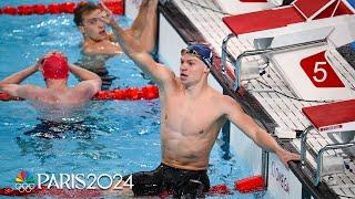 Leon Marchand gives the French faithful what they want in HISTORIC 400m IM | Paris Olympics