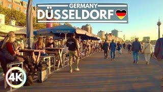 Walking in Autumn: Düsseldorf City, Germany | Binaural City Ambience | 4K 60FPS