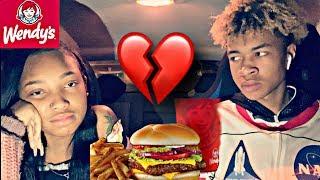 I MADE MY 15 YEAR OLD SISTER BREAK UP WITH HER BOYFRIEND ON CAMERA! | WENDY'S MUKBANG