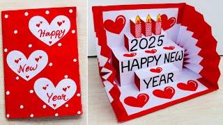 DIY New year Special greeting card 2025 // Happy New year pop-up card making easy