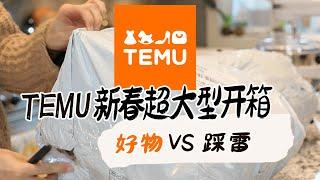 2024年第一波开箱来了 | TEMU新春超大型开箱 | 50+大量厨房+春节节日用品+家居收纳 | 好物 vs 雷品 一次看个够 |