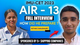 Interview with Nithik Chaudhary AIR-13 || Preparatory tips Of IMUCET || Strategy to follow.