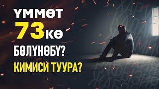 Үммөт жетимиш үчкө бөлүнүп, бирөөсү кутулабы?