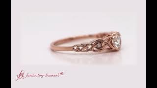 Celtic Braid 3 Stone Diamond Ring In Rose Gold- FD10329ROR- Fascinating Diamonds