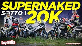 MISSILI SENZA CARENE SOTTO I 20K! Speed Triple 1200RS vs Tuono V4 vs Streetfighter V2