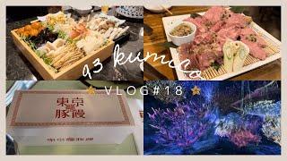 vlog #18 | 小児科看護師の日常 | きのこ鍋、焼肉、豚まん、焼き鳥を食べて幸せ | Galaxy Harajyyukuでチームラボを体験