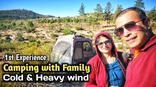 Overnight Camping in USA with Family | Amazing food in Cold and windy weather