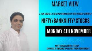 NIFTY\BNF VIEW FOR 4TH NOVEMBER| TOMORROW MUHURAT TRADING MAY GET A BULLISH CLOSE|