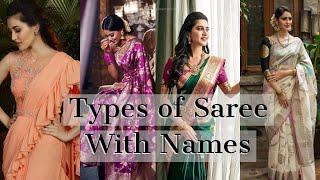 Types of Sarees With Names|Saree Designs 2020 - 21||Chic Fashion||CF