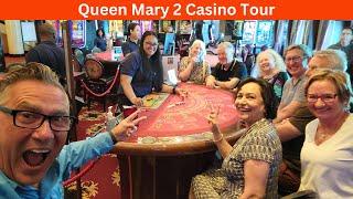 CRUISE SHIP CASINO TOUR ON THE ICONIC CUNARD QUEEN MARY 2 WORLD VOYAGE