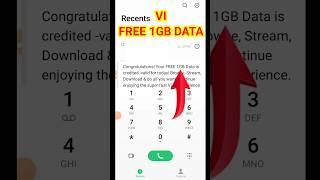 Get free 1GB data | Vi free data 2024 | Vi free data code 2024 | Vi free 1GB data code #shorts