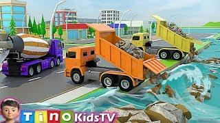 Hammer Drill Excavator & Construction Trucks for Kids | Breakwater Construction