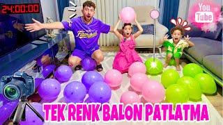 KUZEY ELİF TEK RENK BALON PATLATMA !! ELİF VE BABASI PATLATTI KUZEY AĞLADI !!