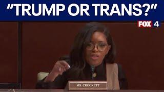 Rep. Jasmine Crockett plays 'Trump or trans' during hearing on girls' sports
