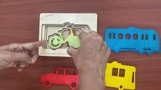 EkoPlay | Eco Transport Wooden Layered Puzzle