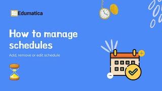 How to schedule classes on Edumatica