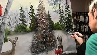 WINTER WONDERLAND| In the studio with H| Oil Painting| Christmas Painting