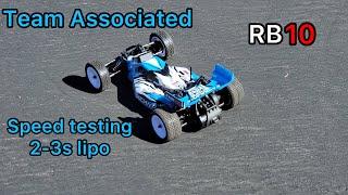 Team Associated RB10 1/10 buggy RTR speed testing