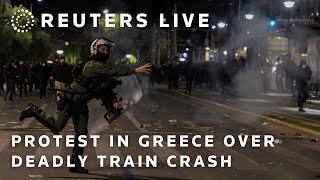 LIVE: Protest outside Greek parliament over deadly train crash