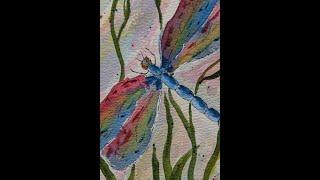 263 Watercolor Rainbow Dragonfly - Friday with Friends