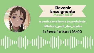 Devenir Enseignante : Master MEEF