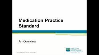 Medication Standard Webcast