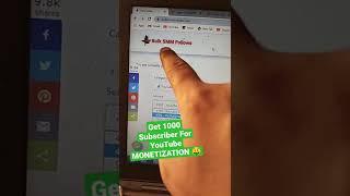 #1000subscriber For YouTube channel monetization