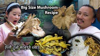 OMG! Big size KALINGE Mushroom Recipe with Rice || Mushroom Recipe cooking & eating || Village vlog