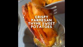 CRISPY PARMESAN THYME SWEET POTATOE STACKS   #sweetpotatoes #easyrecipes #homemadecooking