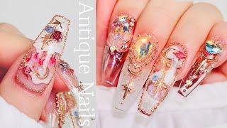 Antique Rose Gold Angel Nail Art nail extensions / spring nails / asmr