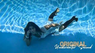 Swimming UNDERWATER Wearing A Little WHITE LACE Dress & High Heel BOOTS | Original Under Water Sound