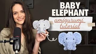 Crochet a Baby Elephant with Me! Low-sew, Easy & Fast Amigurumi Elephant Tutorial!