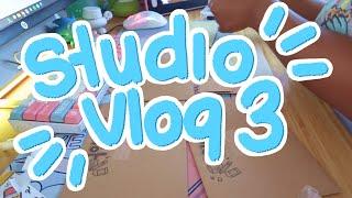 studio vlog 03 // holographic stickers, unboxing catprint order, shop update  // todooi️