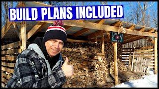 How To Build a Woodshed | HUGE Firewood Shelter and Plans