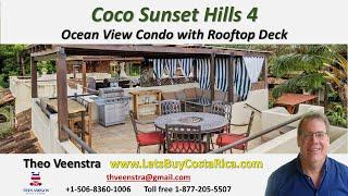 Coco Sunset Hills 4, Ocean View, 2 Bdrm Condo with Full Roof Top Deck, Playas del Coco, Costa Rica