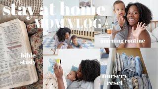 stay at home mom vlog! | morning routine, bible study, clean with me, + thrift haul!