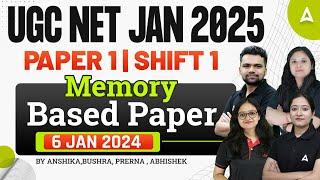 UGC NET Paper 1 Exam Analysis 2025 | UGC NET Memory Based Paper 2025 | ( 6 Jan Shift 1 Analysis )