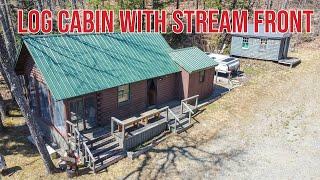 Log Cabin With Stream Front | Maine Real Estate SOLD