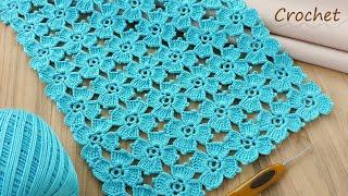 How to Crochet EASY for Beginners Flower Pattern Легкий УЗОР без отрыва нити вязание крючком