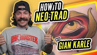 How To Tattoo a Neo-Traditional Piece | Tattoo Tutorial Takeover ft Gian Karle