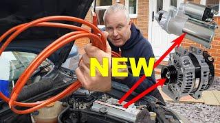 changing alternator and starter cables on car