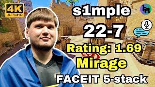 s1mple (22-7) w/Perfecto 5-stack (mirage) | Oct 18, 2024 #cs2 #pov