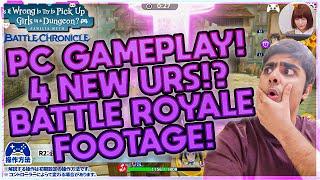 PC GAMEPLAY! 4 NEW URS WE HAVEN'T SEEN! REACTING TO NEW GAMEPLAY! (Danmachi Battle Chronicle)