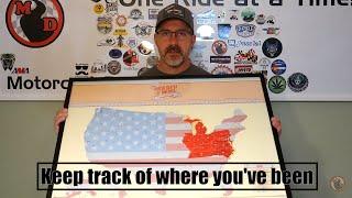 US Map of States visited on the Motorcycle