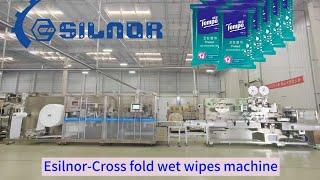 Full automatic cross fold wet wipes production line_Esilnor wet wipes machine manufacture